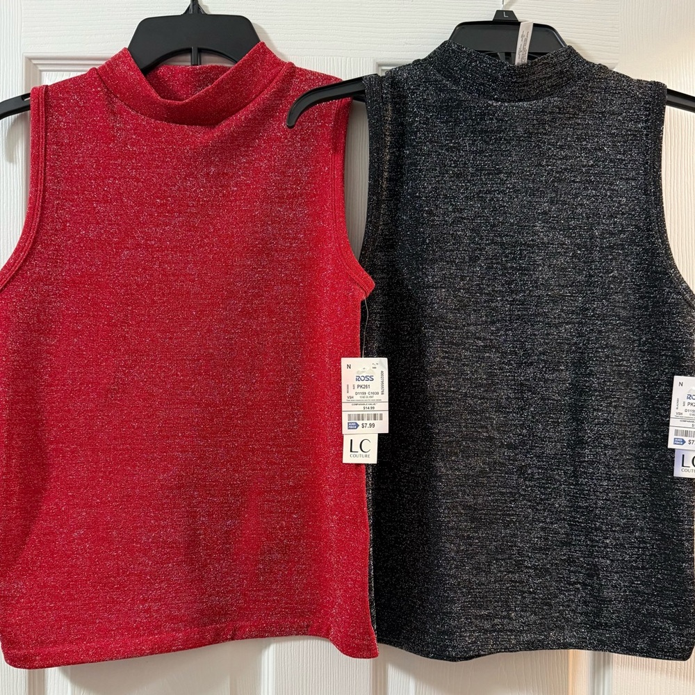 Women's Sleeveless Tops - Red and Black